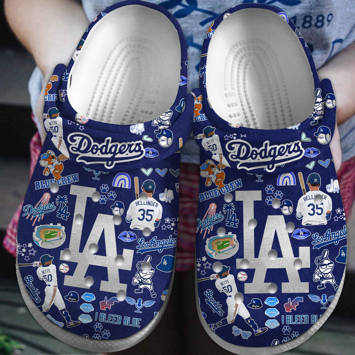 Los Angeles Dodgers MLB Sport Crocs Crocband Clogs Shoes Comfortable For Men Women and Kids
