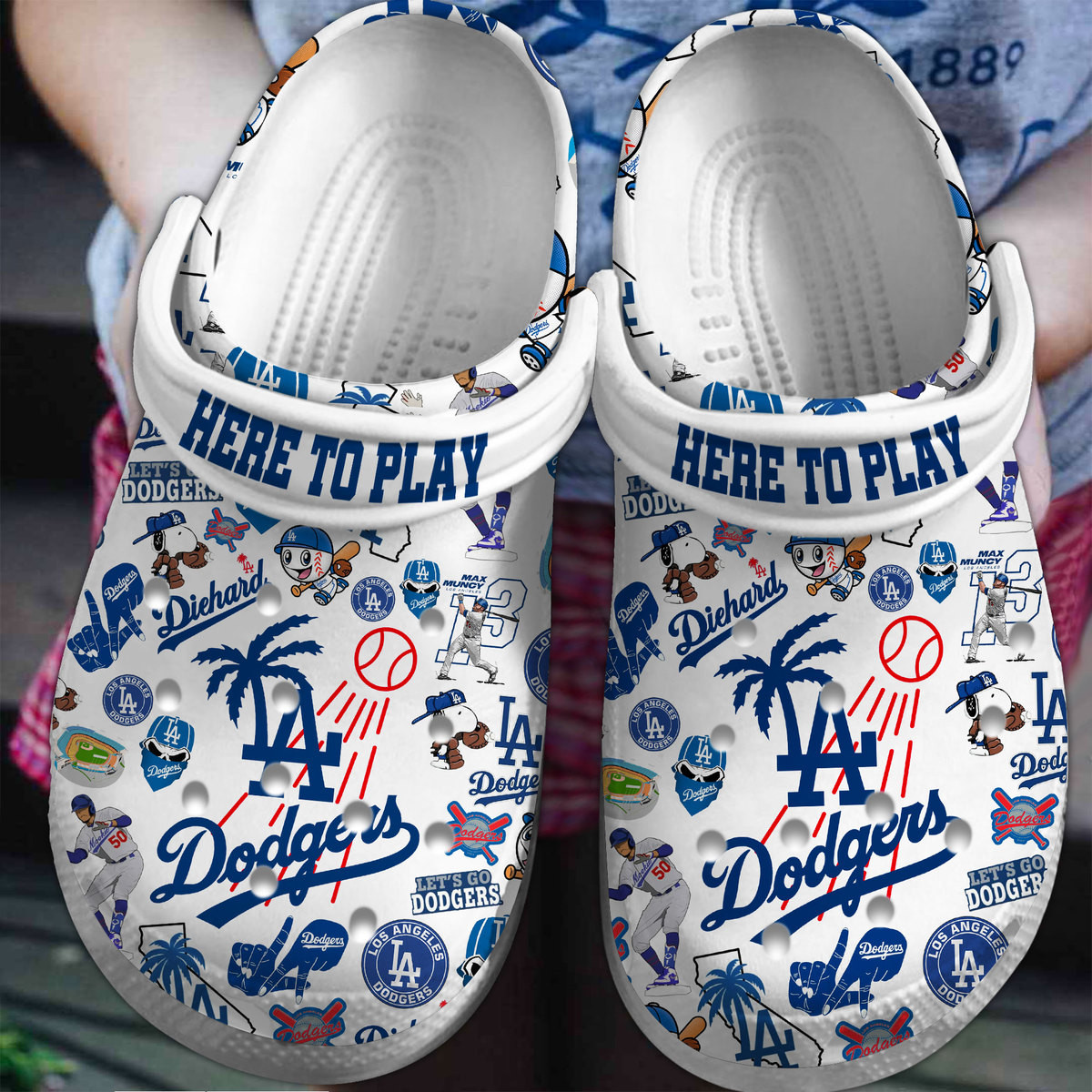 Los Angeles Dodgers MLB Sport Crocs Crocband Clogs Shoes Comfortable For Men Women and Kids