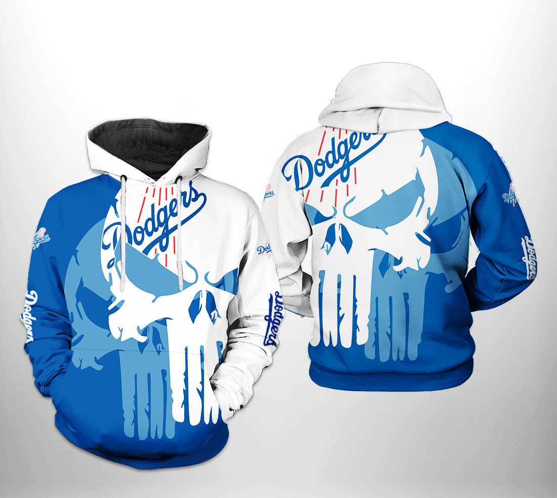 Los Angeles Dodgers MLB Team Skull 3D All Over Print Hoodie, Zip Hoodie
