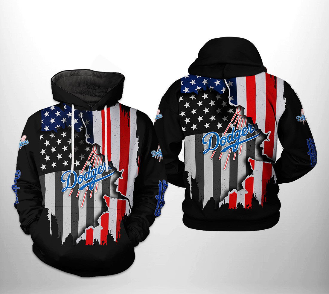 Los Angeles Dodgers MLB US Flag 3D All Over Print Hoodie, Zip Hoodie