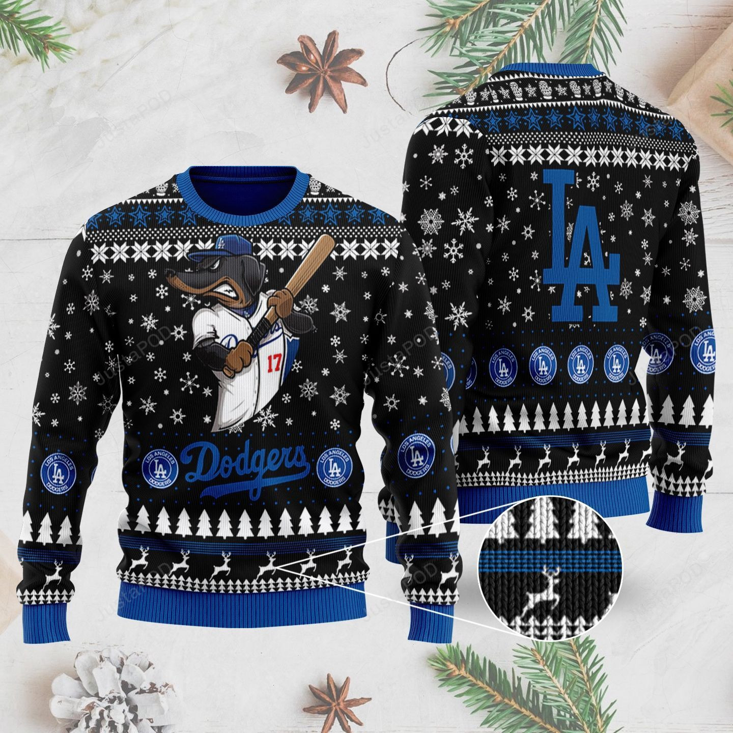 Los Angeles Dodgers Ugly Christmas Sweater Adult 3D Funny Matching for family