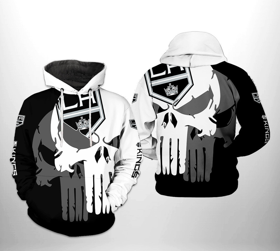 Los Angeles Kings NHL Team Skull 3D All Over Print Hoodie, Zip Hoodie