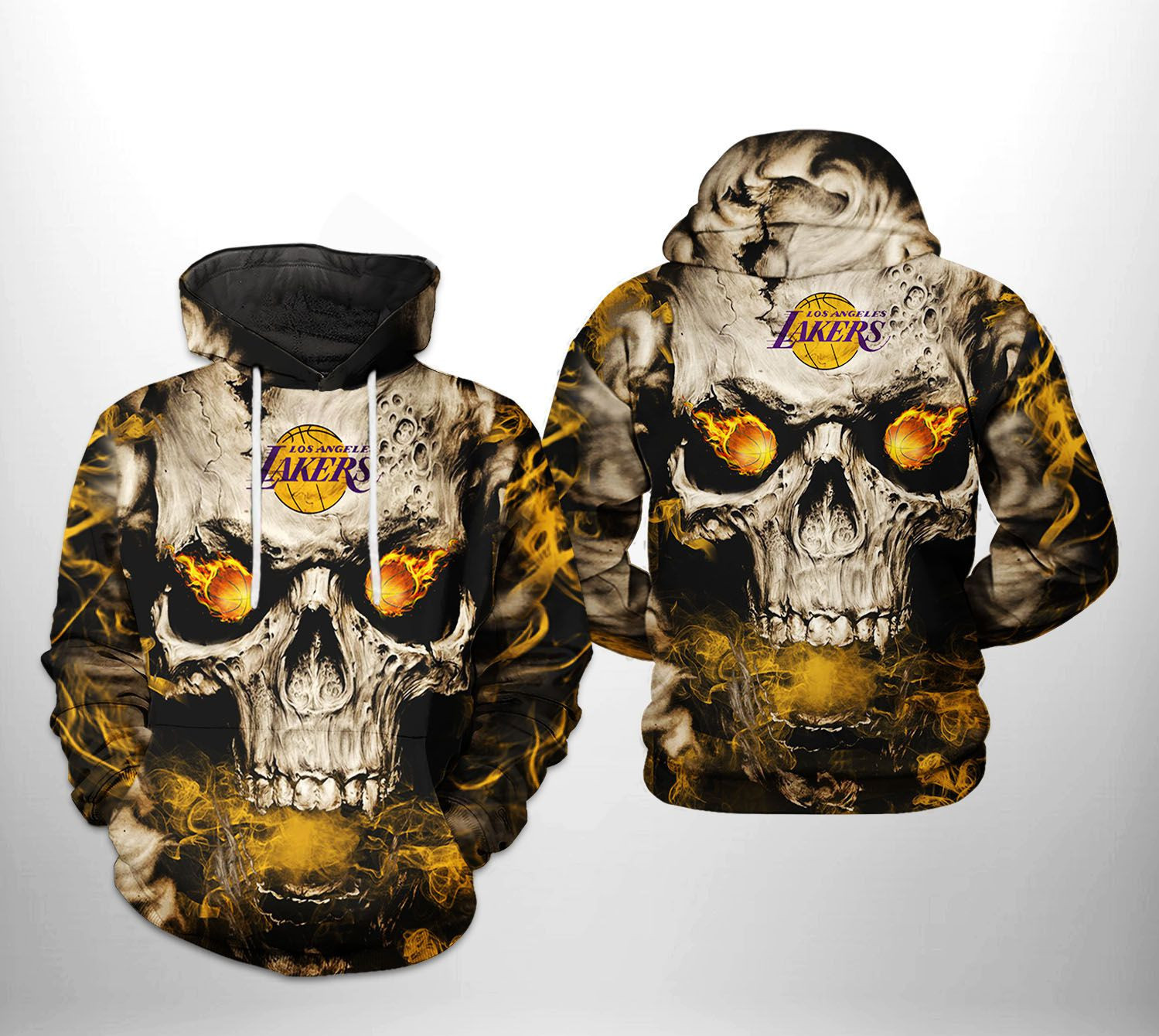 Los Angeles Lakers NBA Skull 3D All Over Print Hoodie, Zip Hoodie