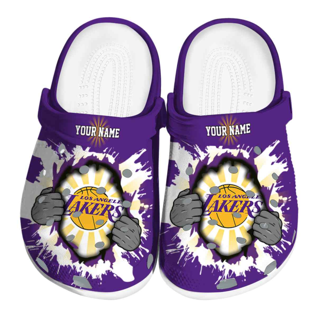 Los Angeles Lakers NBA Sport Crocs Crocband Clogs Shoes Comfortable For Men Women and Kids