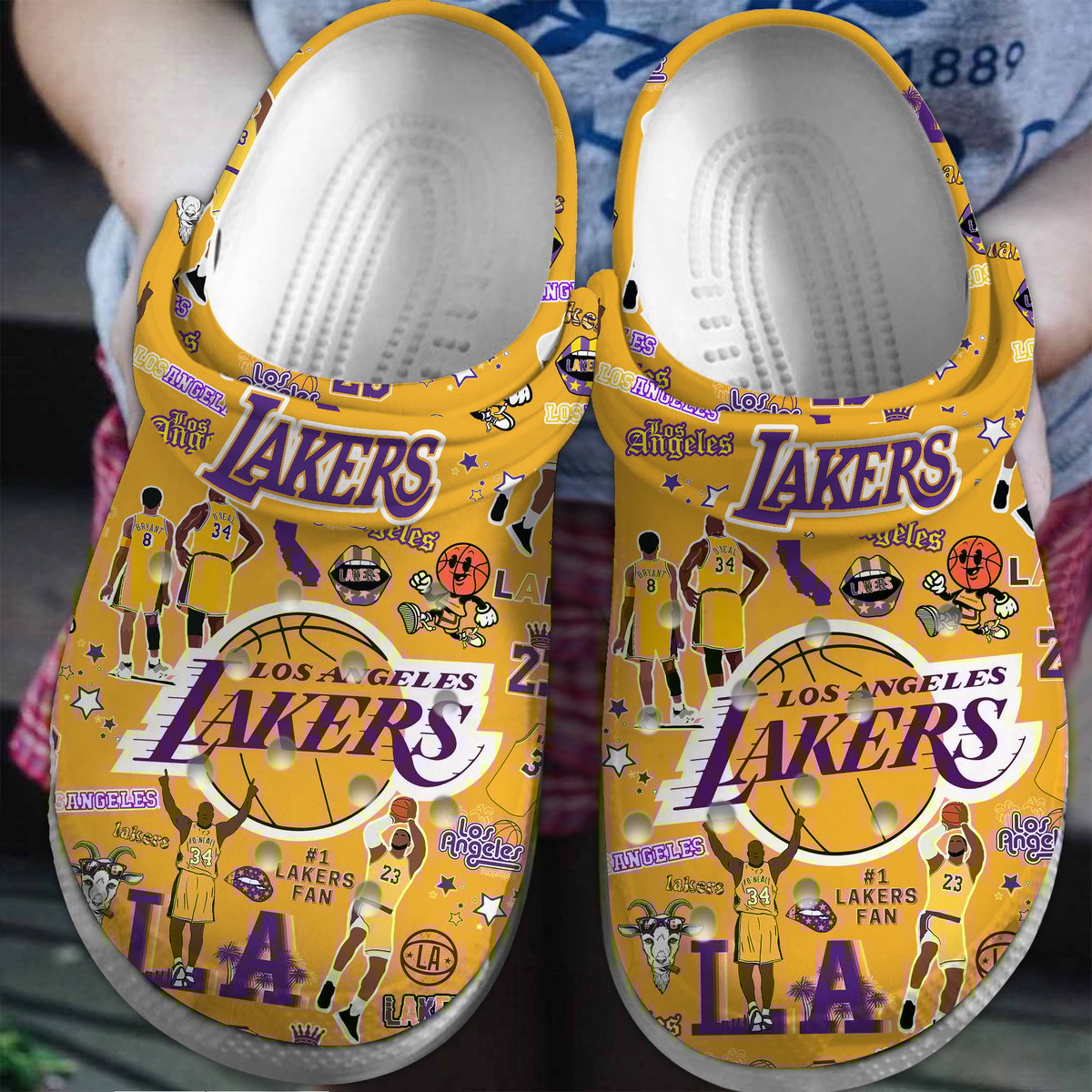 Los Angeles Lakers NBA Sport Crocs Crocband Clogs Shoes Comfortable For Men Women and Kids