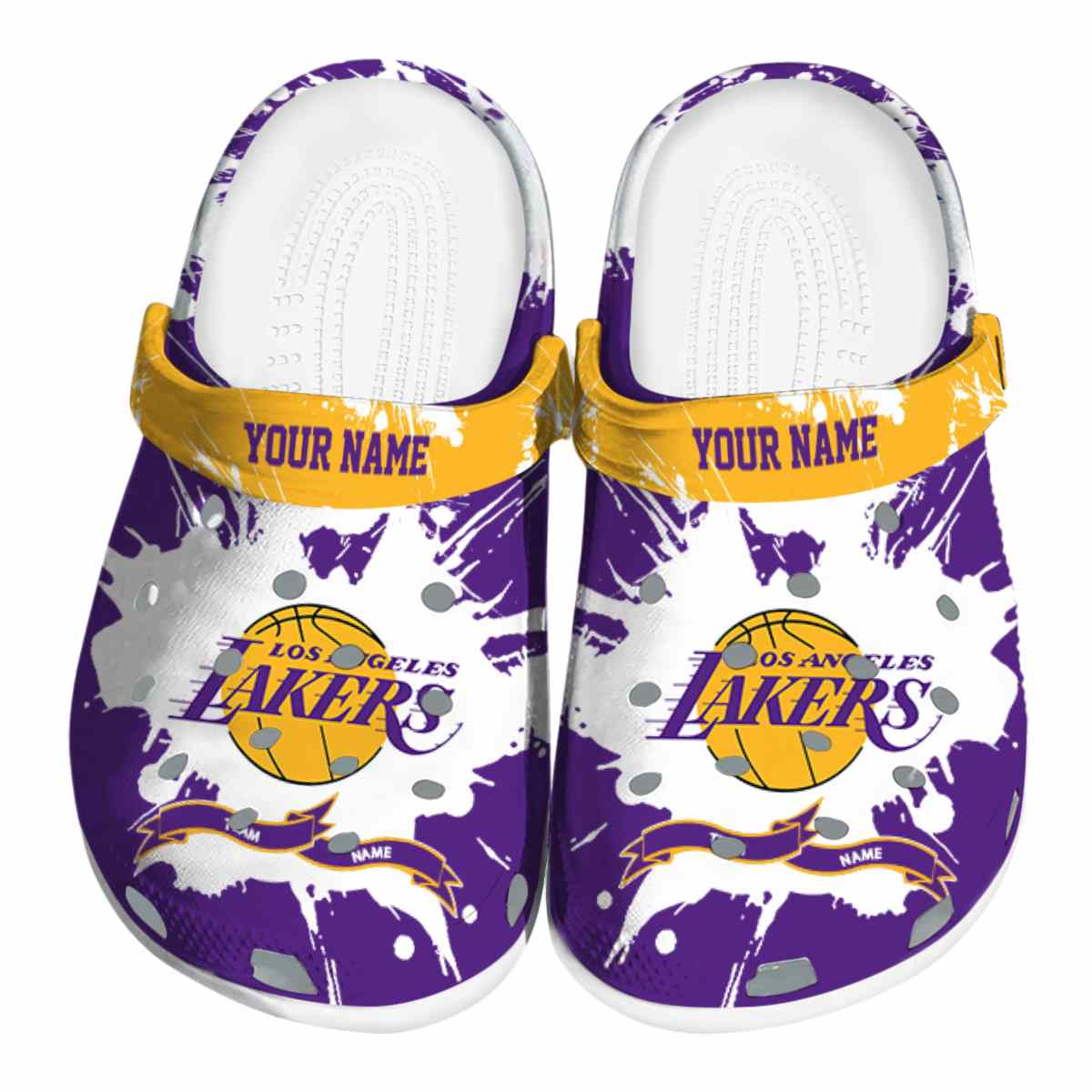 Los Angeles Lakers NBA Sport Crocs Crocband Clogs Shoes Comfortable For Men Women and Kids