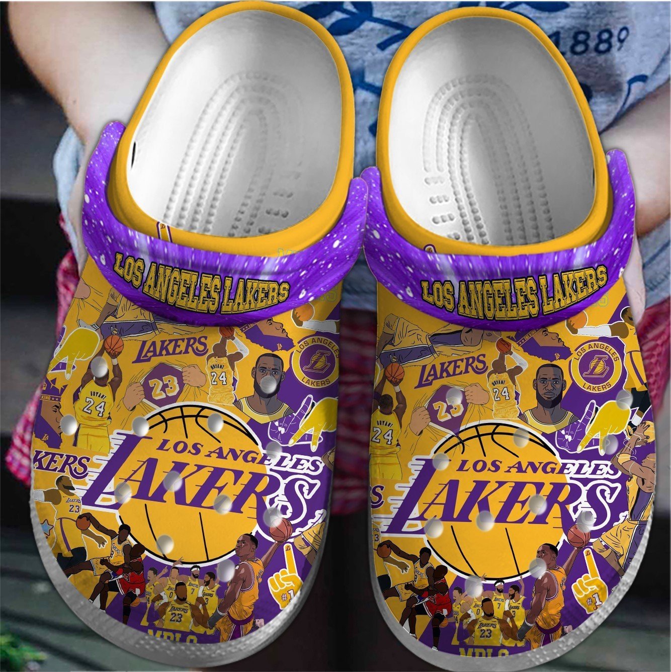 Los Angeles Lakers NBA Sport Crocs Crocband Clogs Shoes Comfortable For Men Women and Kids
