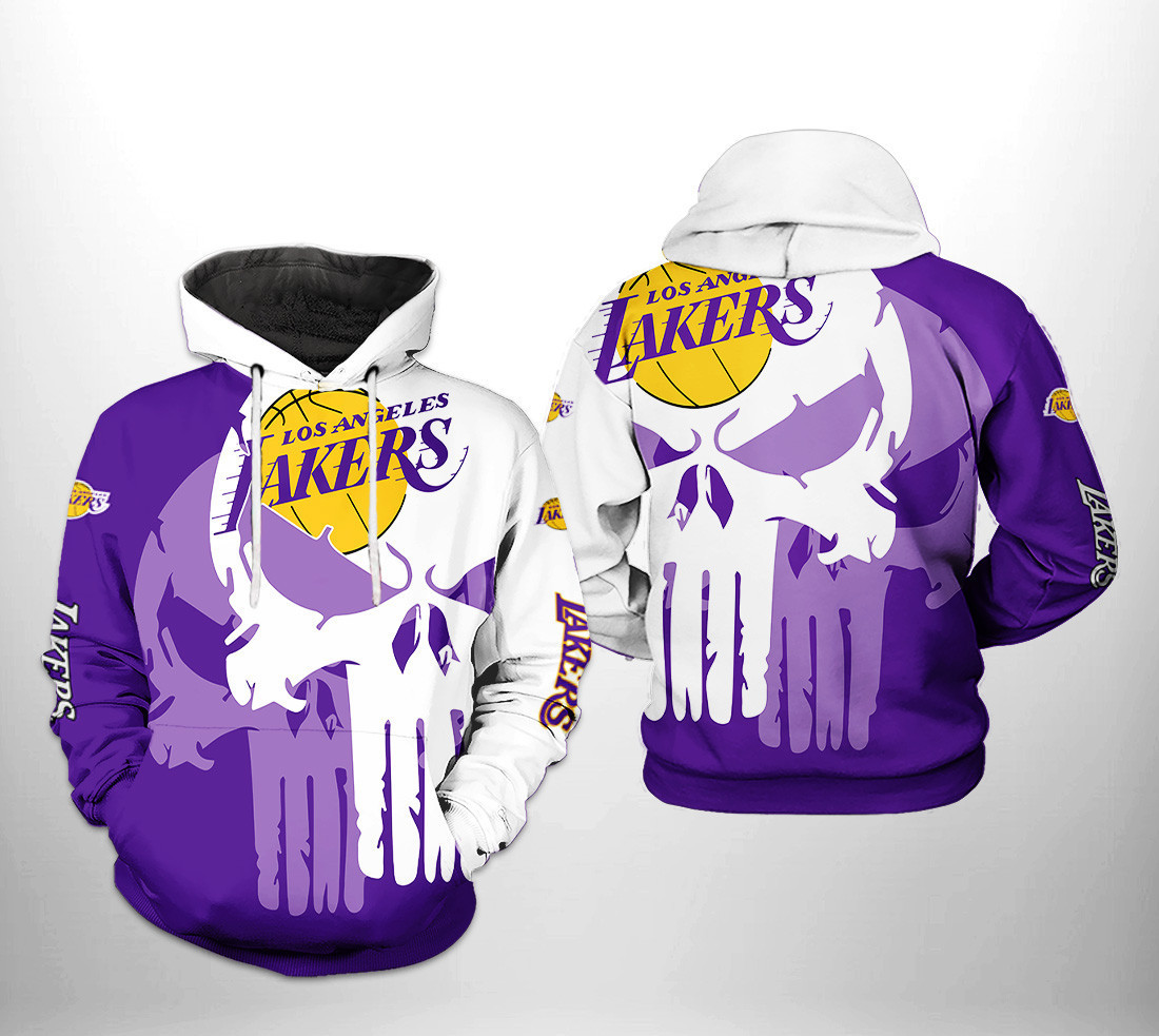 Los Angeles Lakers NBA Team Skull 3D All Over Print Hoodie, Zip Hoodie