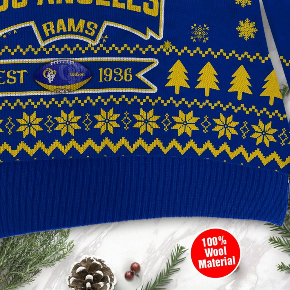 Los Angeles Rams Cute Baby Yoda Grogu Holiday Party Ugly Christmas Sweater Adult 3D Funny Matching for family - Image 4