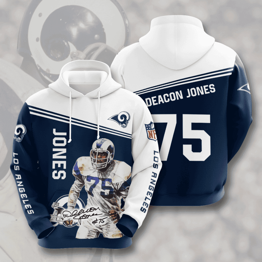 Los Angeles Rams Deacon Jones 75 3D All Over Print Hoodie, Zip Hoodie
