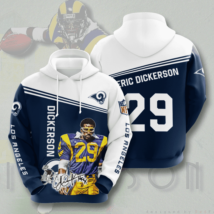 Los Angeles Rams Eric Dickerson 29 3D All Over Print Hoodie, Zip Hoodie