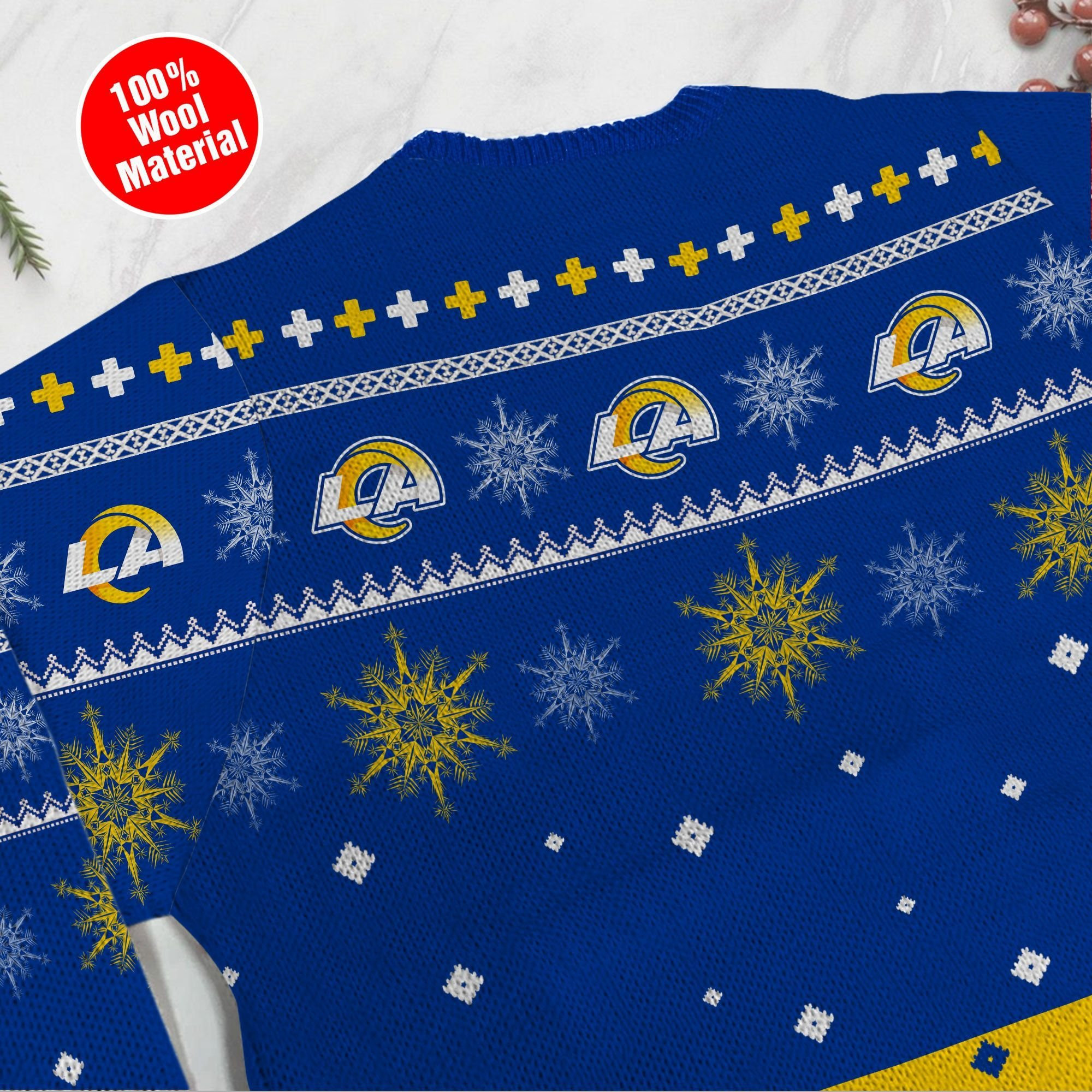 Los Angeles Rams Funny Charlie Brown Peanuts Snoopy Ugly Christmas Sweater Adult 3D Funny Matching for family - Image 4