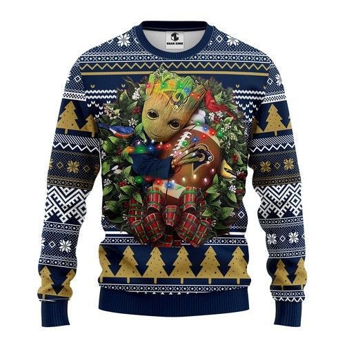 Los Angeles Rams Groot Hug Ugly Christmas Sweater Adult 3D Funny Matching for family