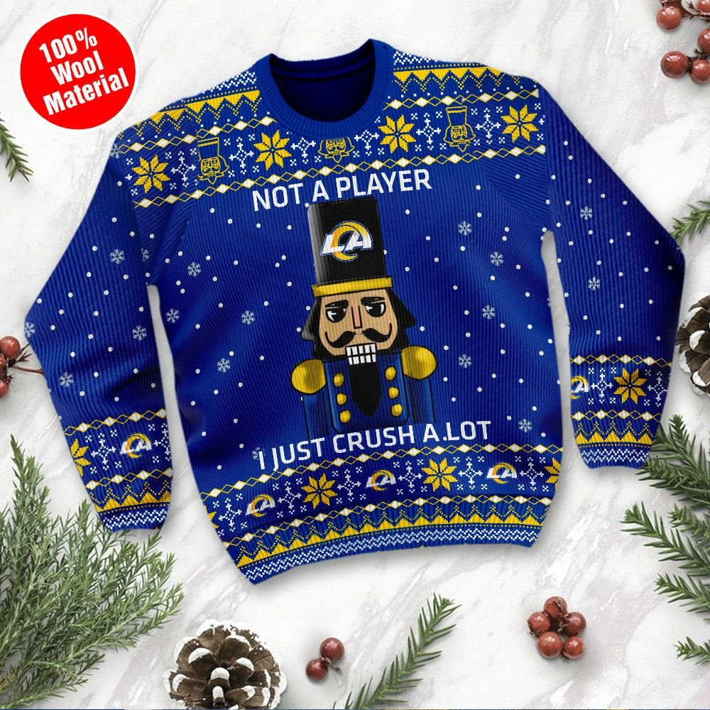 Los Angeles Rams I Am Not A Player I Just Crush Alot Ugly Christmas Sweater Adult 3D Funny Matching for family - Image 2