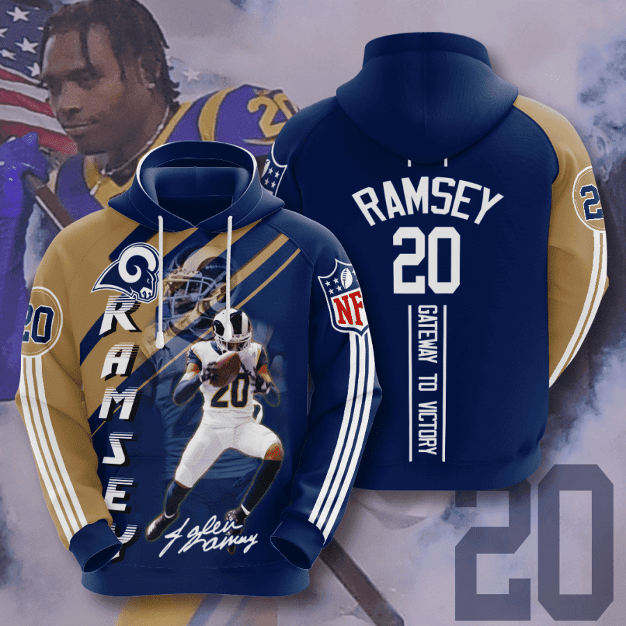 Los Angeles Rams Jalen Ramsey 3D All Over Print Hoodie, Zip Hoodie