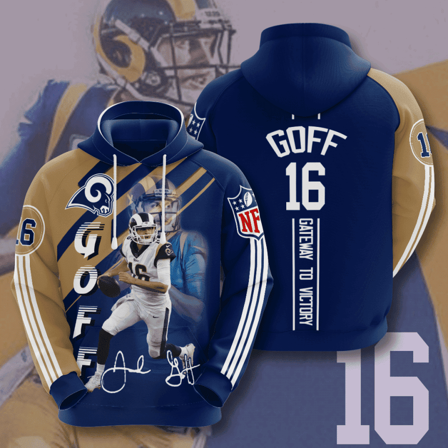 Los Angeles Rams Jared Goff 3D All Over Print Hoodie, Zip Hoodie