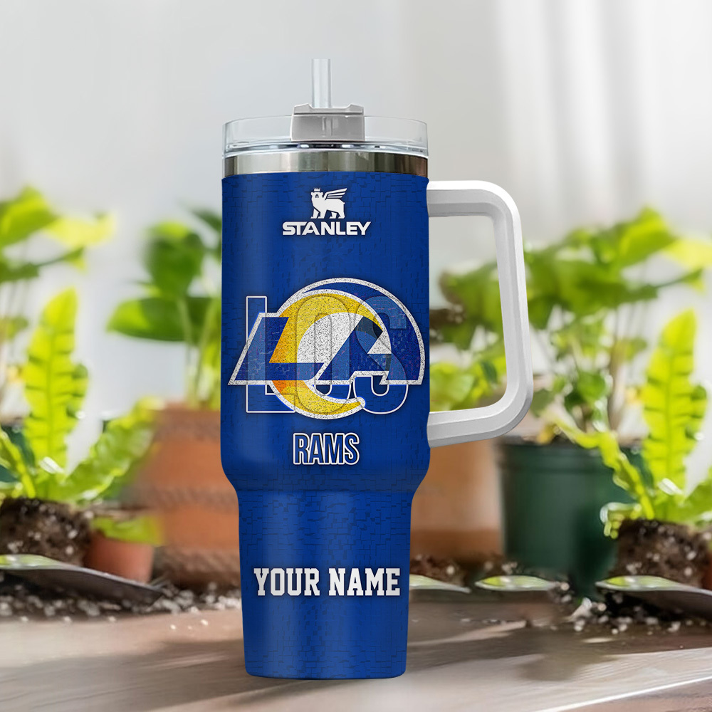 Los Angeles Rams NFL 3D Logo Custom Stanley Cup 40 oz 30 oz Tumbler With HandleTVC2301108 - Image 2