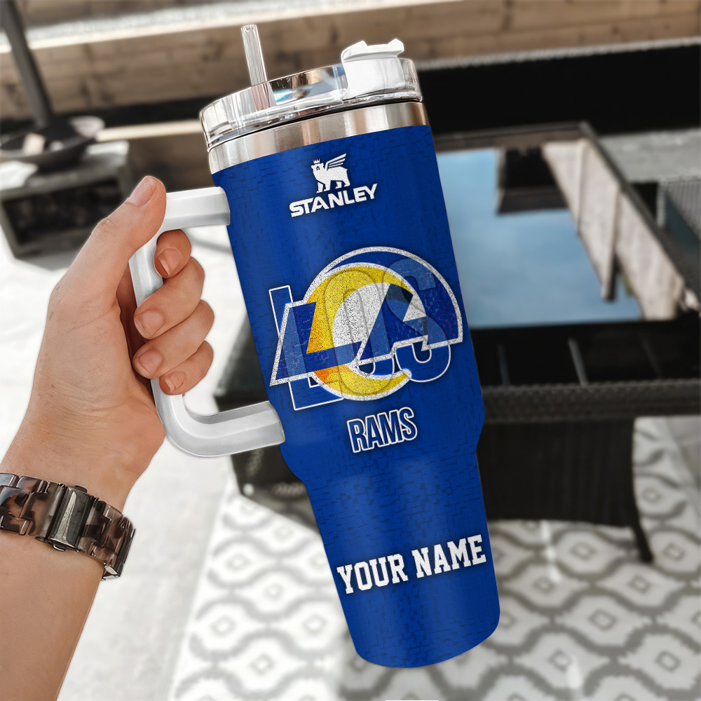 Los Angeles Rams NFL 3D Logo Custom Stanley Cup 40 oz 30 oz Tumbler With HandleTVC2301108 - Image 3