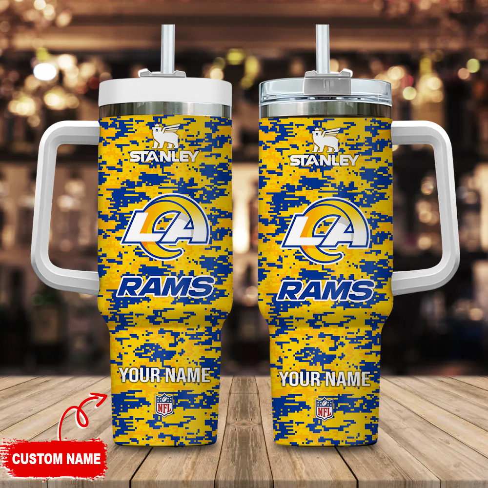 Los Angeles Rams NFL Camouflage Custom Stanley Cup 40 oz 30 oz Tumbler With HandleTVC2301110