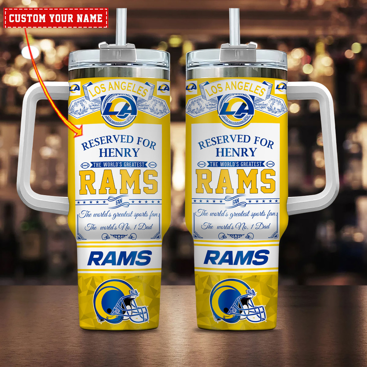 Los Angeles Rams NFL Fatherâ€™s Day Custom Stanley Cup 40 oz 30 oz Tumbler With HandleTVC2301225