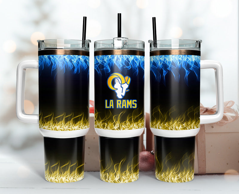 Los Angeles Rams NFL Fire Effect Custom Stanley Cup 40 oz 30 oz Tumbler With HandleTVC2301140