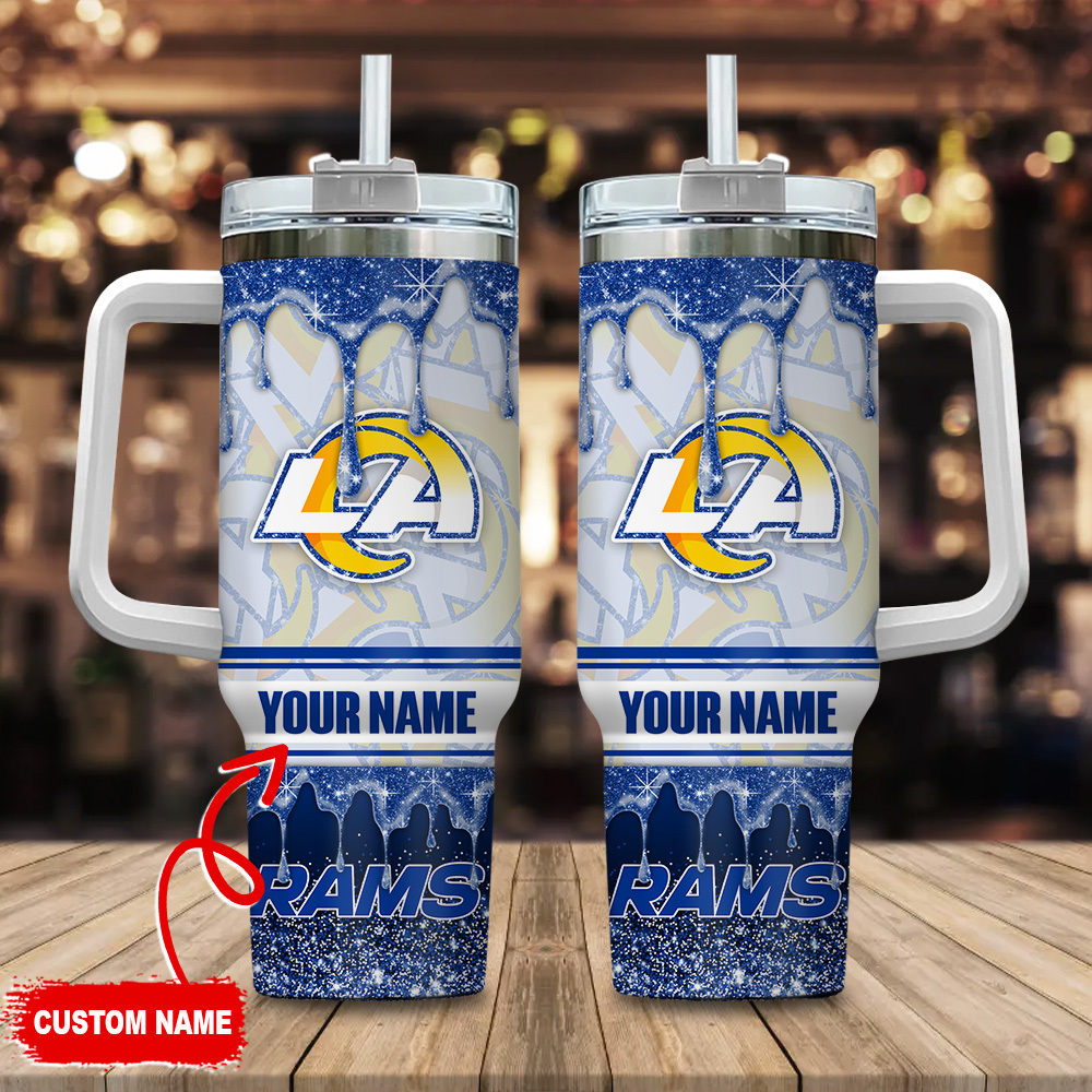 Los Angeles Rams NFL Glitter Custom Stanley Cup 40 oz 30 oz Tumbler With HandleTVC230143