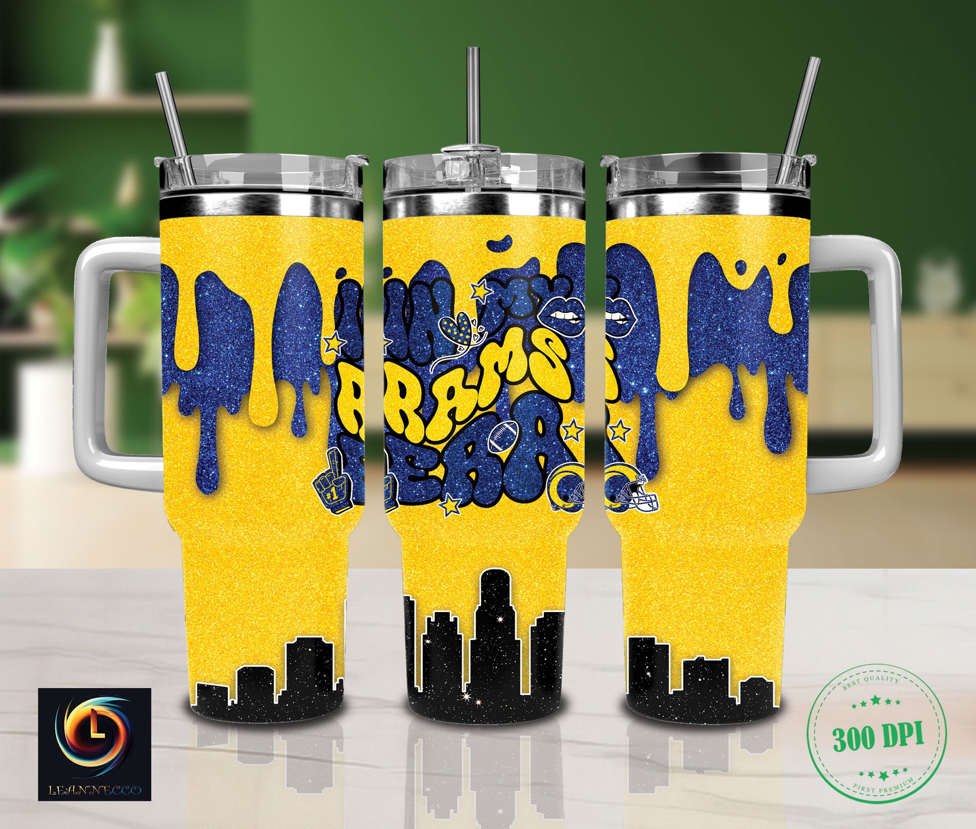 Los Angeles Rams NFL Glitter Custom Stanley Cup 40 oz 30 oz Tumbler With HandleTVC2301988