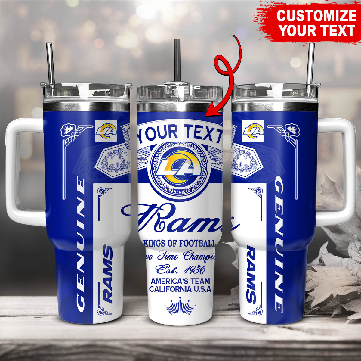 Los Angeles Rams NFL Kings Of Football Custom Stanley Cup 40 oz 30 oz Tumbler With HandleTVC230184