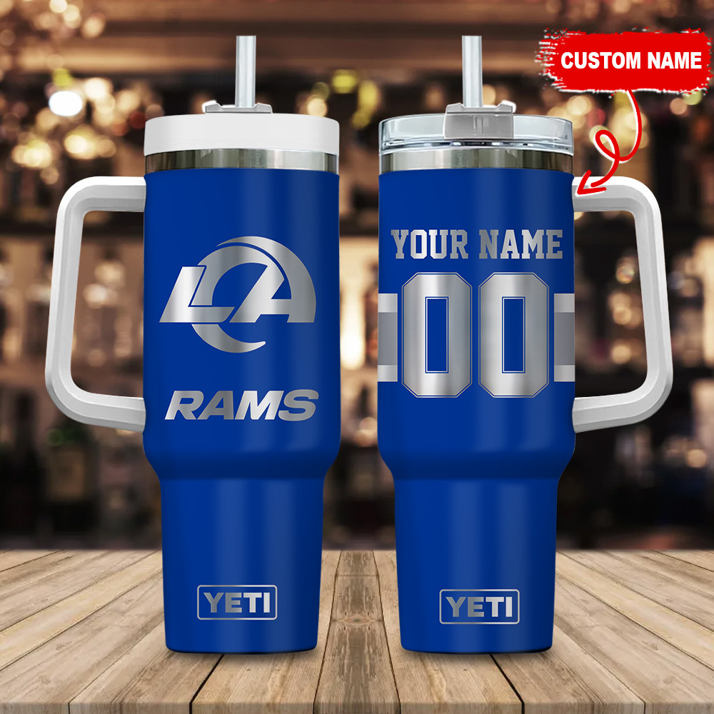 Los Angeles Rams NFL Laser Engraved Effect Custom Stanley Cup 40 oz 30 oz Tumbler With HandleTVC2301121