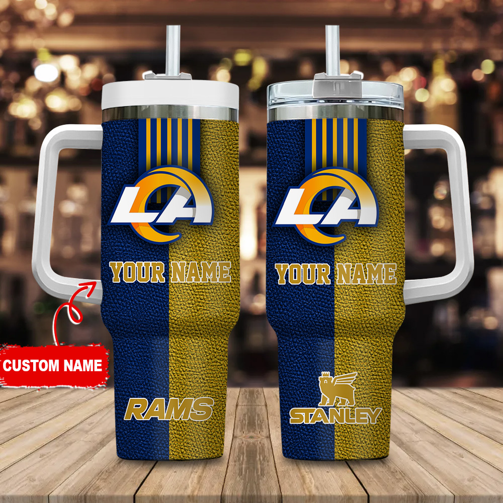 Los Angeles Rams NFL Leather Effect Custom Stanley Cup 40 oz 30 oz Tumbler With HandleTVC2301123