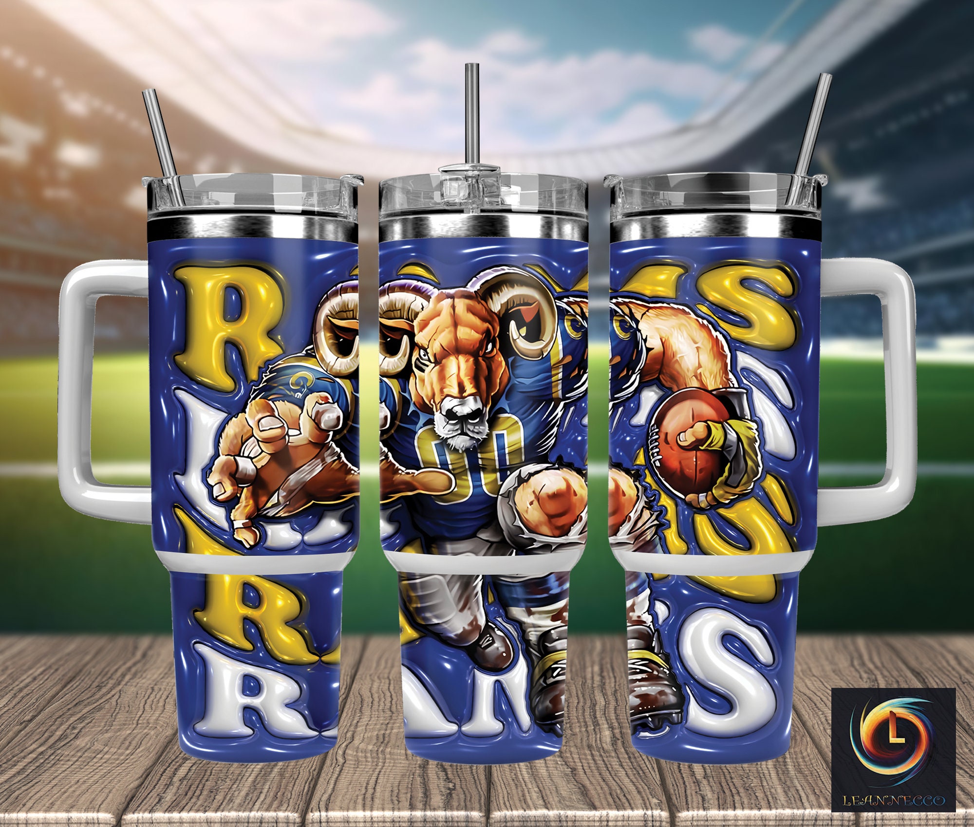 Los Angeles Rams NFL Mascot Custom Stanley Cup 40 oz 30 oz Tumbler With HandleTVC2301995