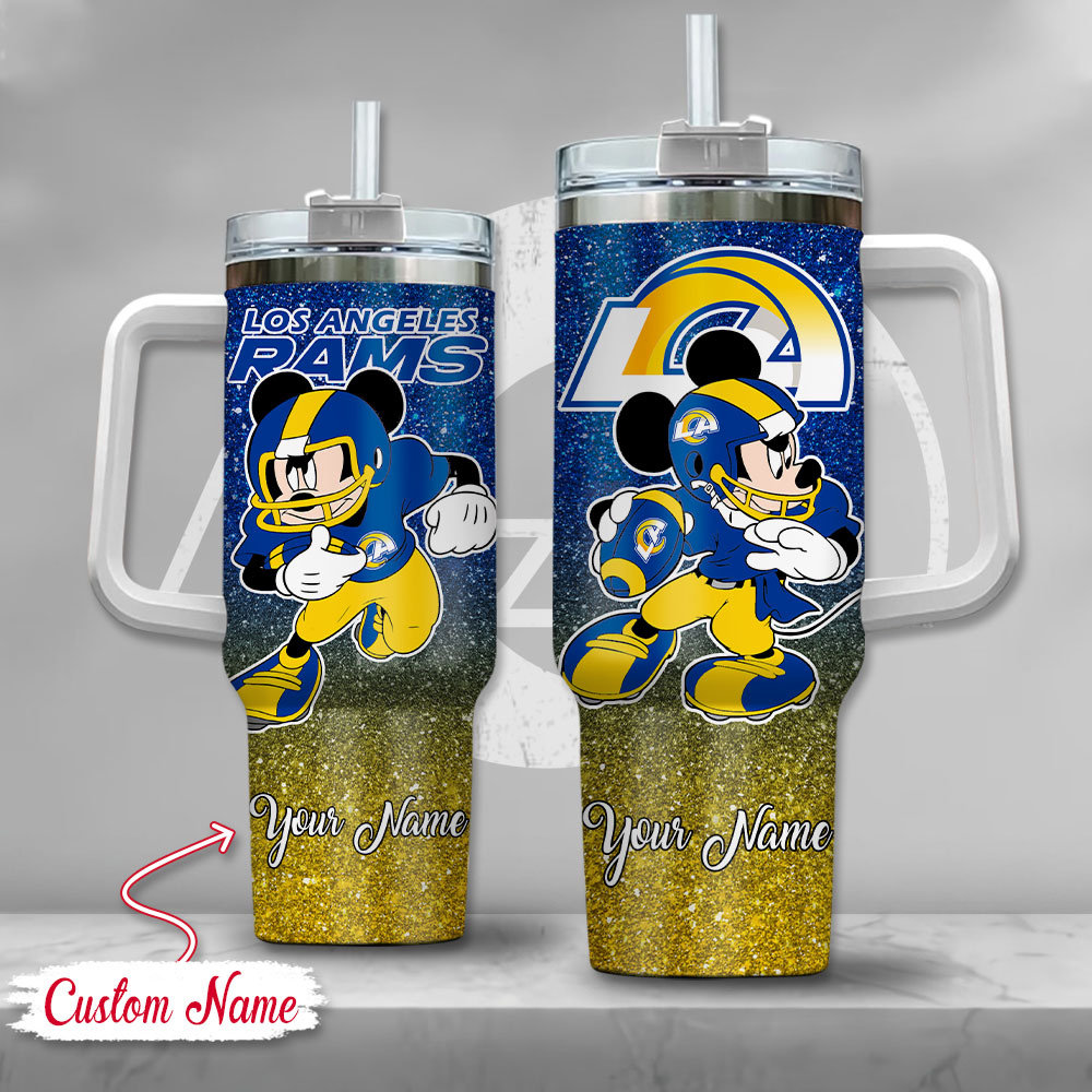 Los Angeles Rams NFL Mickey Mouse Glitter Custom Stanley Cup 40 oz 30 oz Tumbler With HandleTVC230192