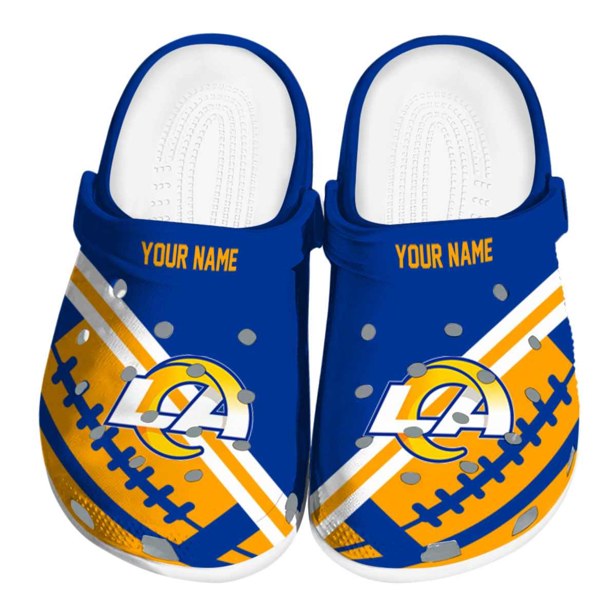 Los Angeles Rams NFL Sport Crocs Crocband Clogs Shoes Comfortable For Men Women and Kids