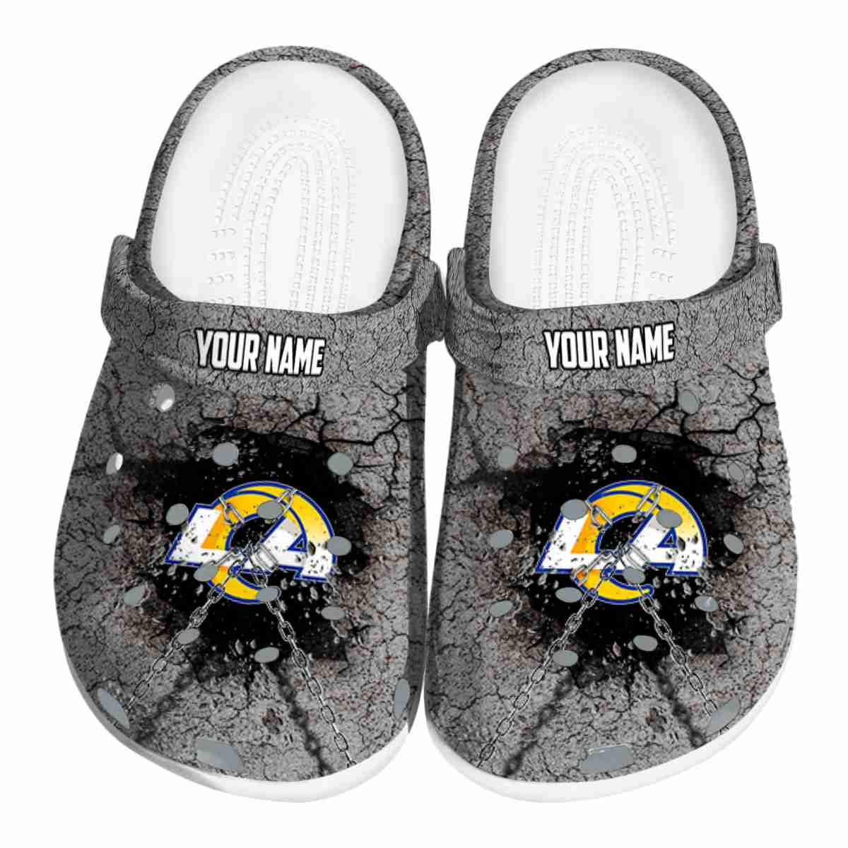 Los Angeles Rams NFL Sport Crocs Crocband Clogs Shoes Comfortable For Men Women and Kids