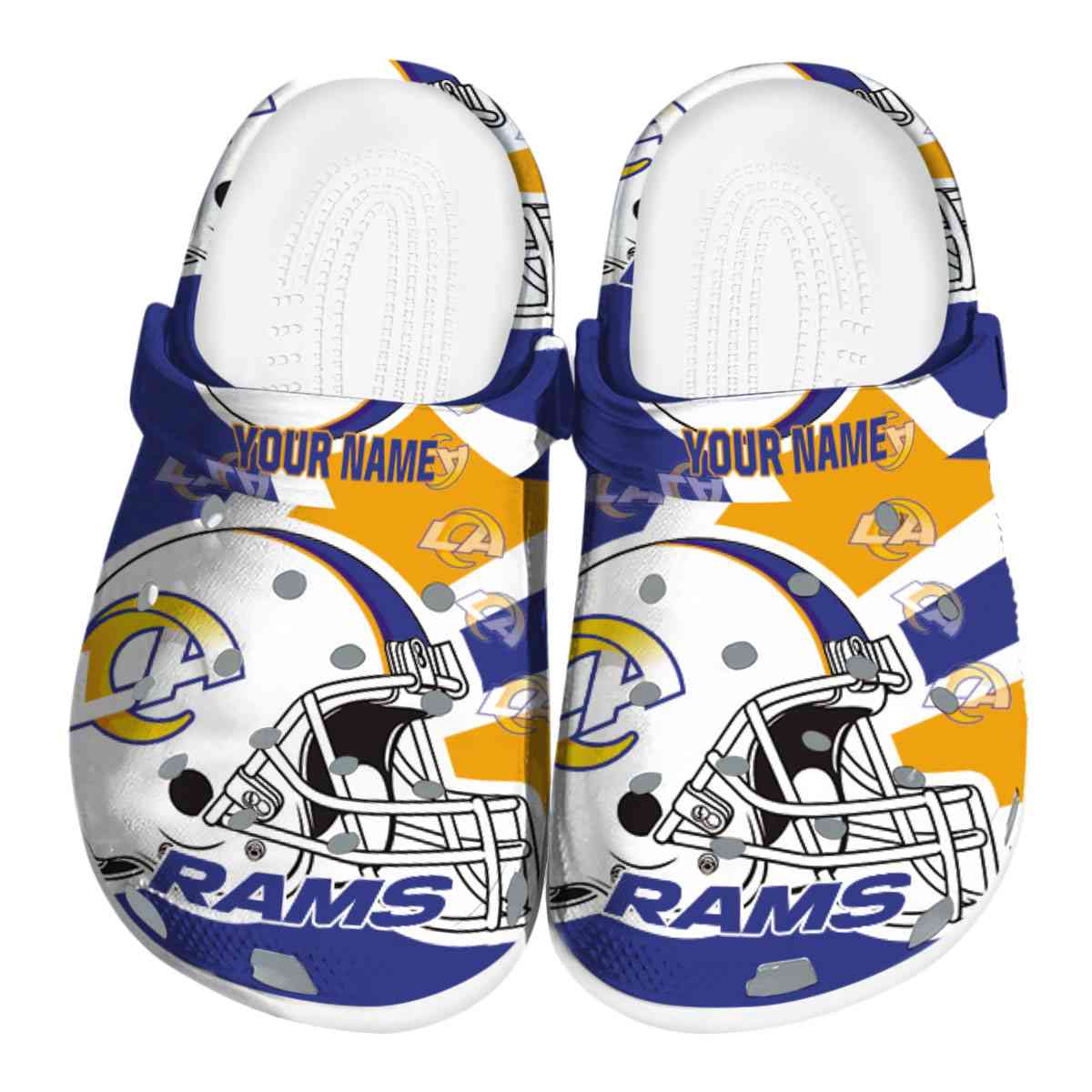 Los Angeles Rams NFL Sport Crocs Crocband Clogs Shoes Comfortable For Men Women and Kids