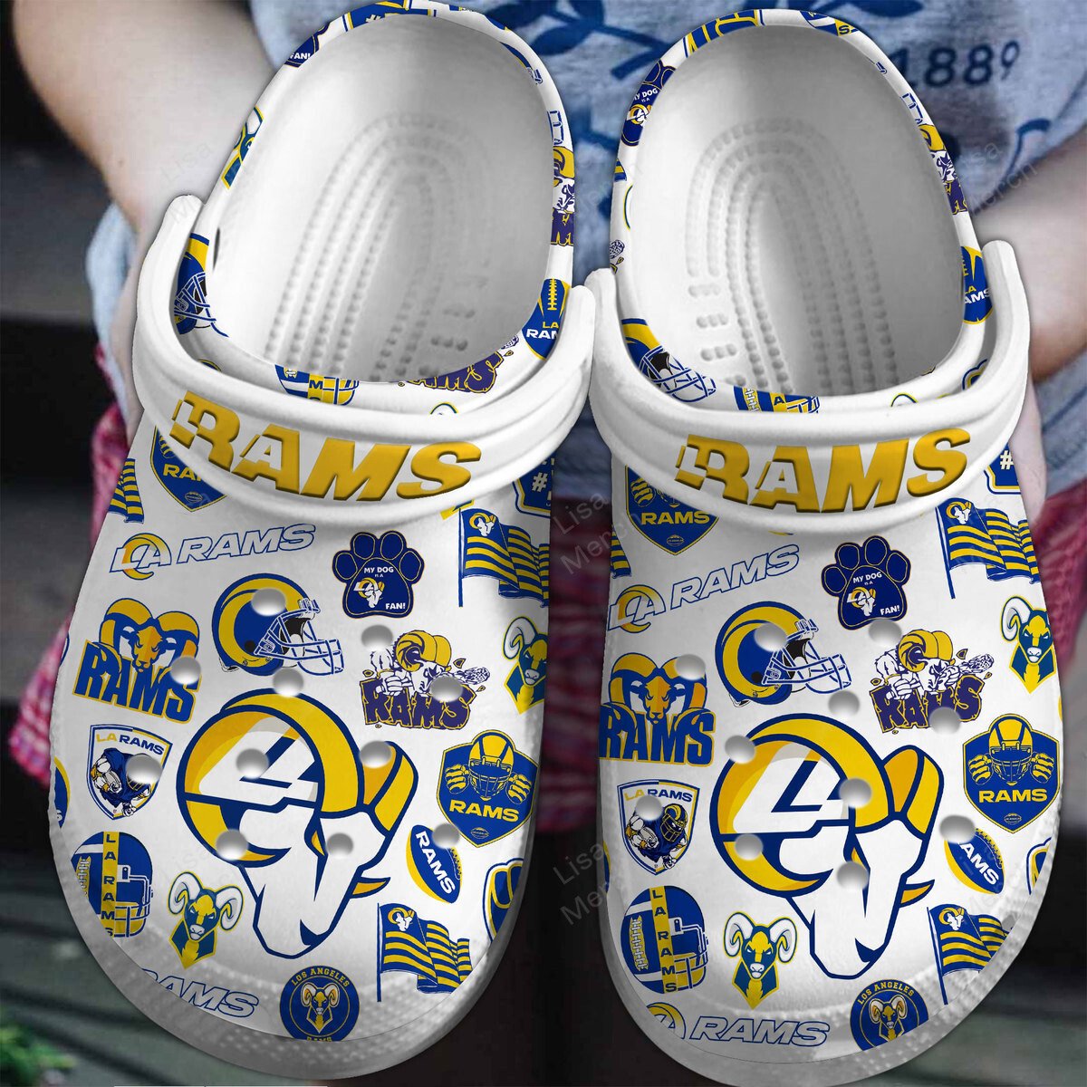 Los Angeles Rams NFL Sport Crocs Crocband Clogs Shoes Comfortable For Men Women and Kids