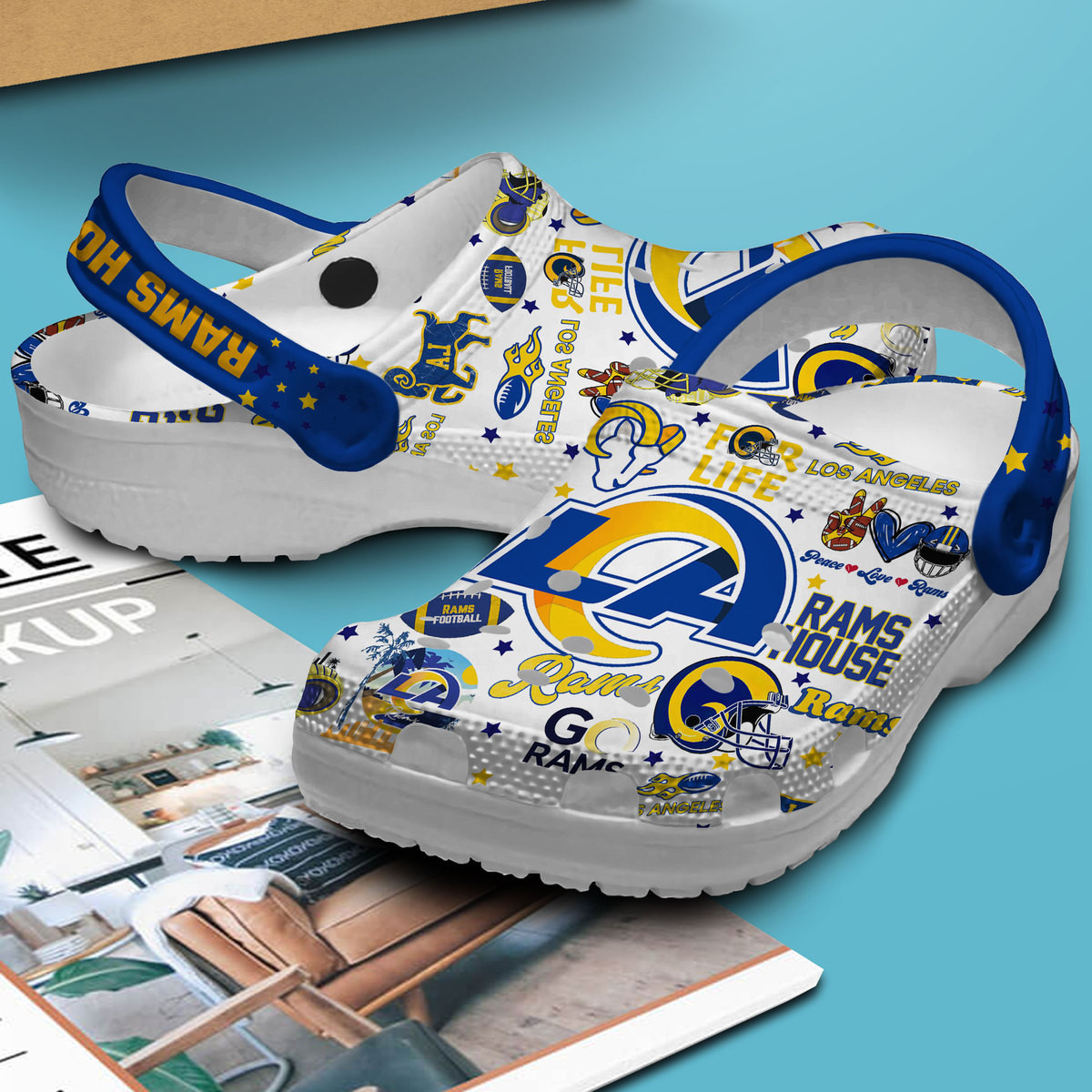 Los Angeles Rams NFL Sport Crocs Crocband Clogs Shoes Comfortable For Men Women and Kids - Image 2