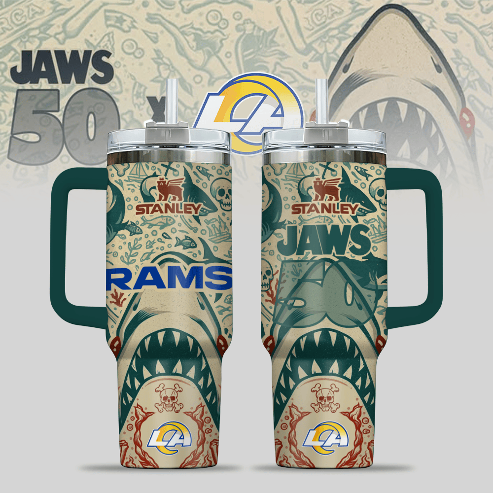 Los Angeles Rams NFL x JAWS Custom Stanley Cup 40 oz 30 oz Tumbler With HandleTVC2301123