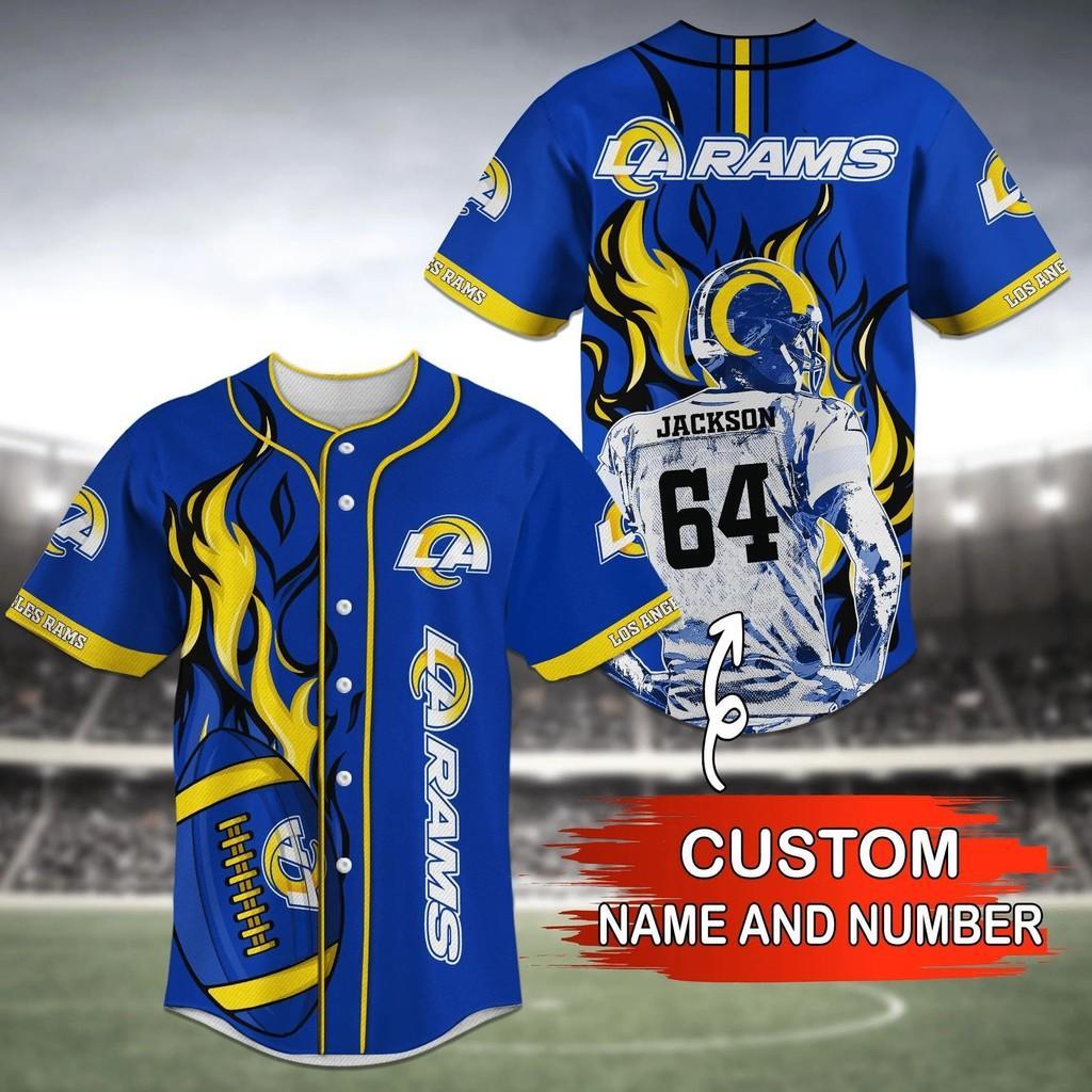 Los Angeles Rams NLF Personalized Baseball Jersey Shirt