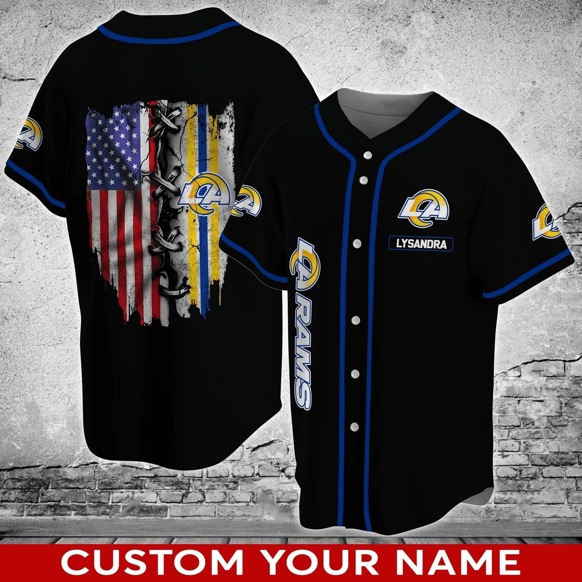 Los Angeles Rams NLF Personalized Baseball Jersey Shirt V1