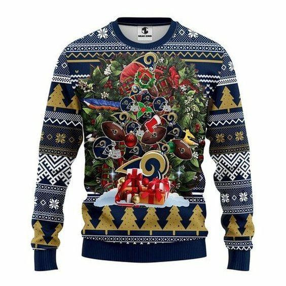 Los Angeles Rams Tree Ugly Christmas Sweater Adult 3D Funny Matching for family