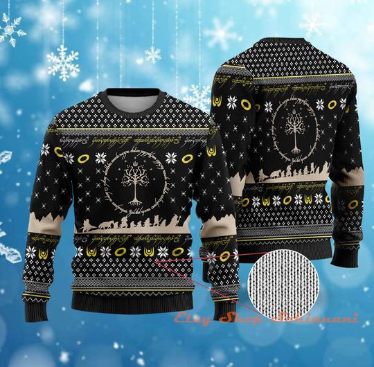 LOTR All Over Print 3D Ugly Sweater - LOTR The Fellowship - Image 3