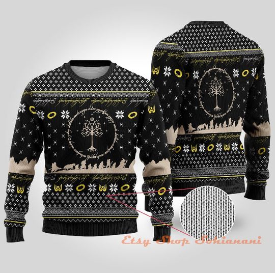 LOTR All Over Print 3D Ugly Sweater - LOTR The Fellowship - Image 4