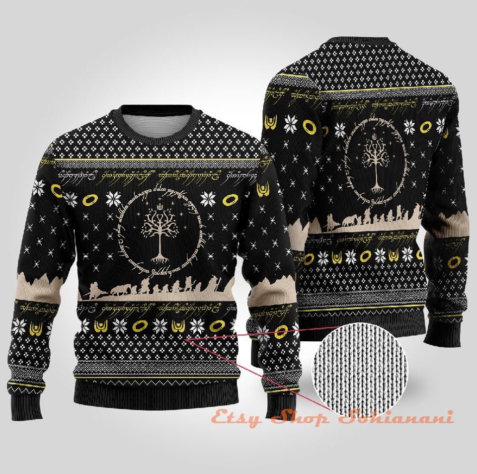 LOTR All Over Print 3D Ugly Sweater - LOTR The Fellowship - Image 2