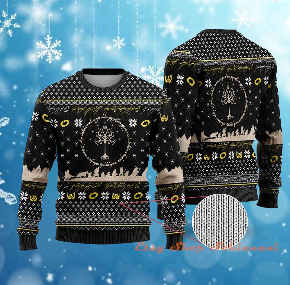 LOTR All Over Print 3D Ugly Sweater - LOTR The Fellowship