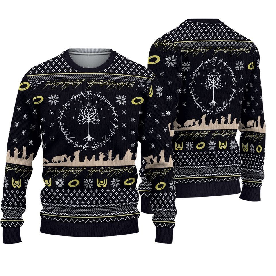 LOTR Christmas Ugly Sweater, LOTR Movies Ugly Christmas