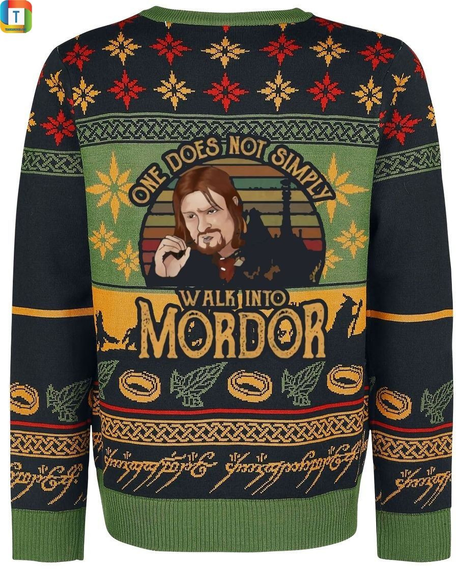 Lotr One Does Not Simply Walk Into Mordor Ugly Christmas Sweater Adult 3D Funny Matching for family