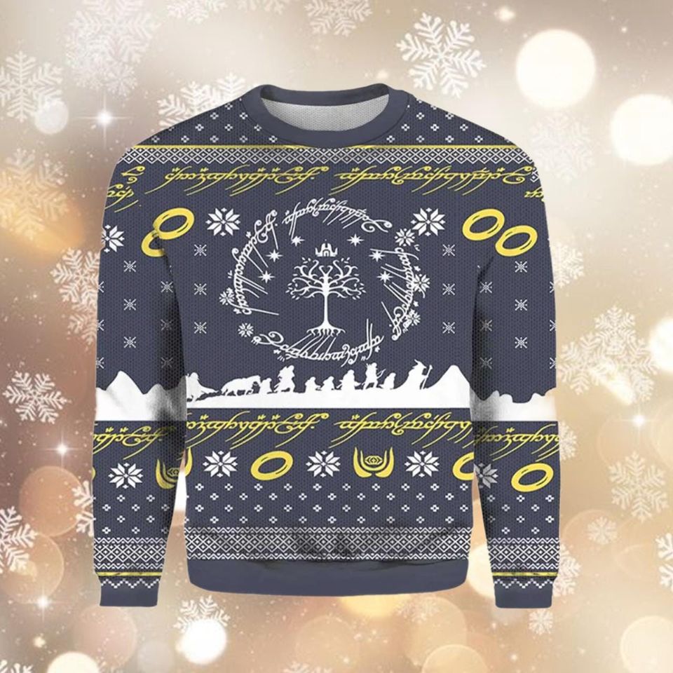 LOTR One Mordor Christmas Ugly Sweater, LOTR Ugly Christmas Sweater
