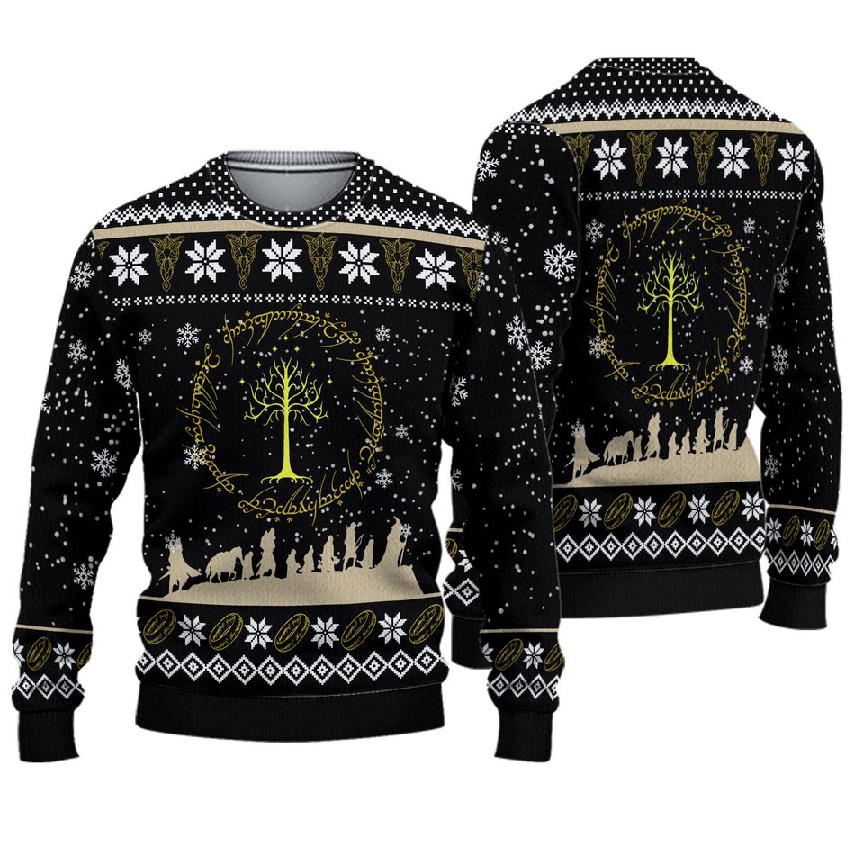 LOTR One Mordor Christmas Ugly Sweater, Lotr Ugly Christmas Sweater