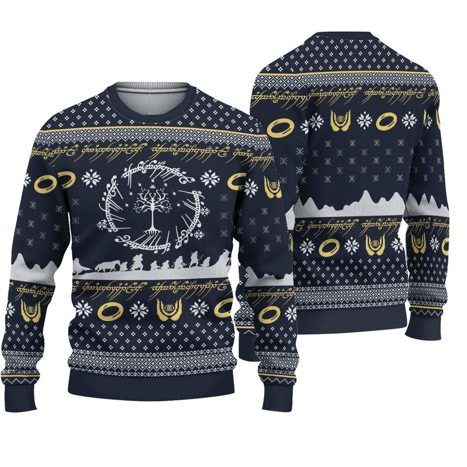 LOTR One Mordor Christmas Ugly Sweater, Lotr Ugly Sweater